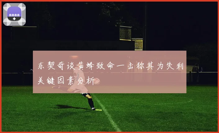 东契奇谈黄蜂致命一击称其为失利关键因素分析